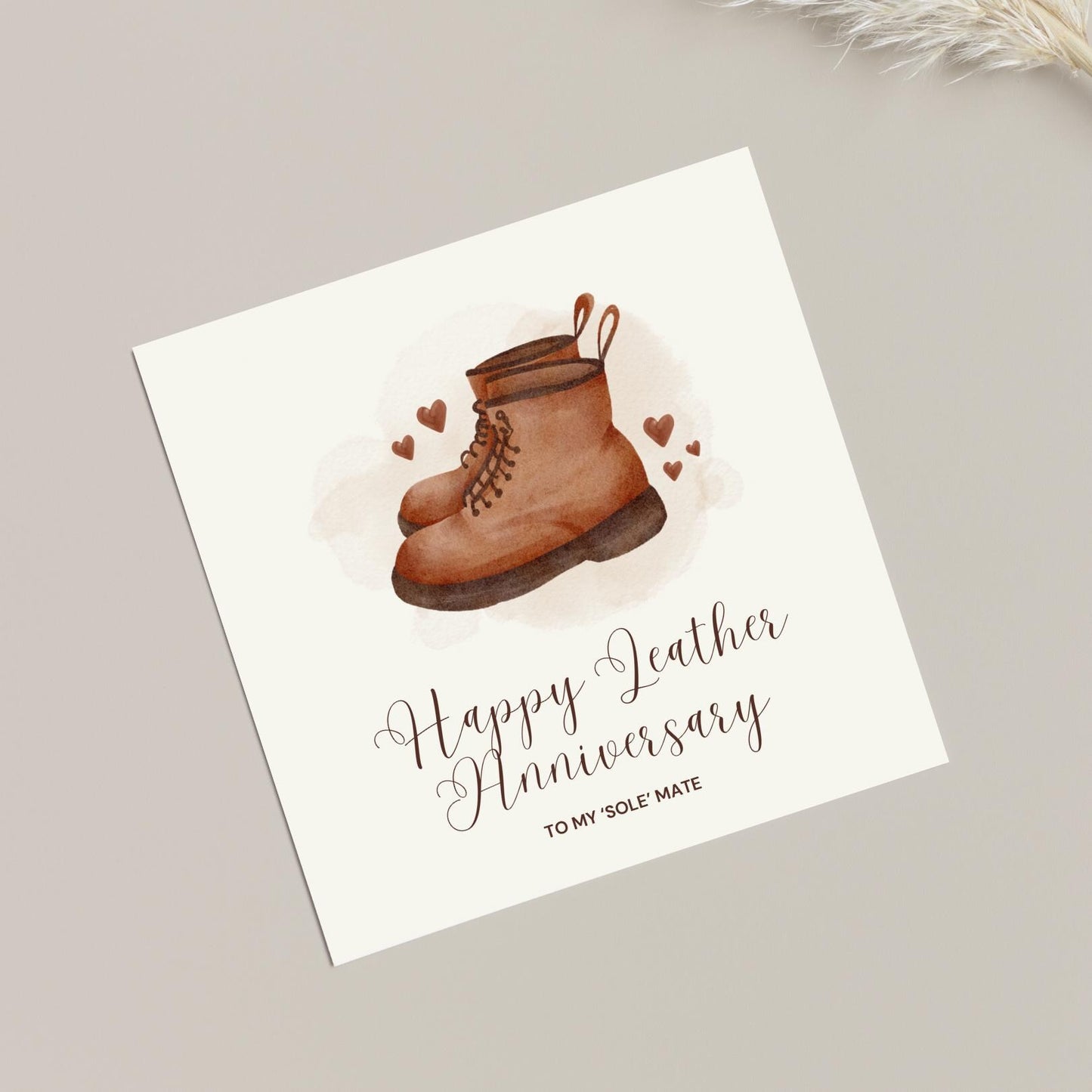Leather Wedding Anniversary Card
