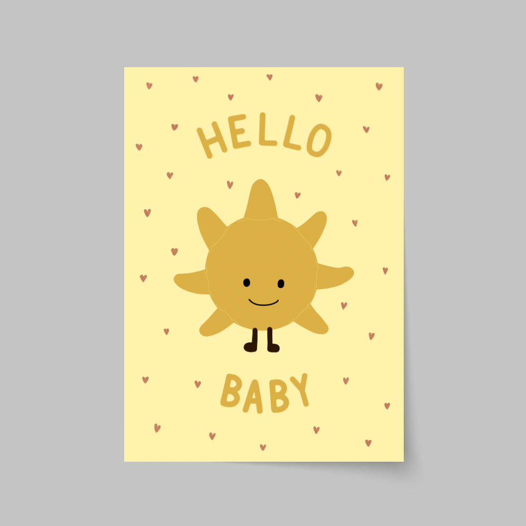 Hello Baby Sunshine Plushie Card
