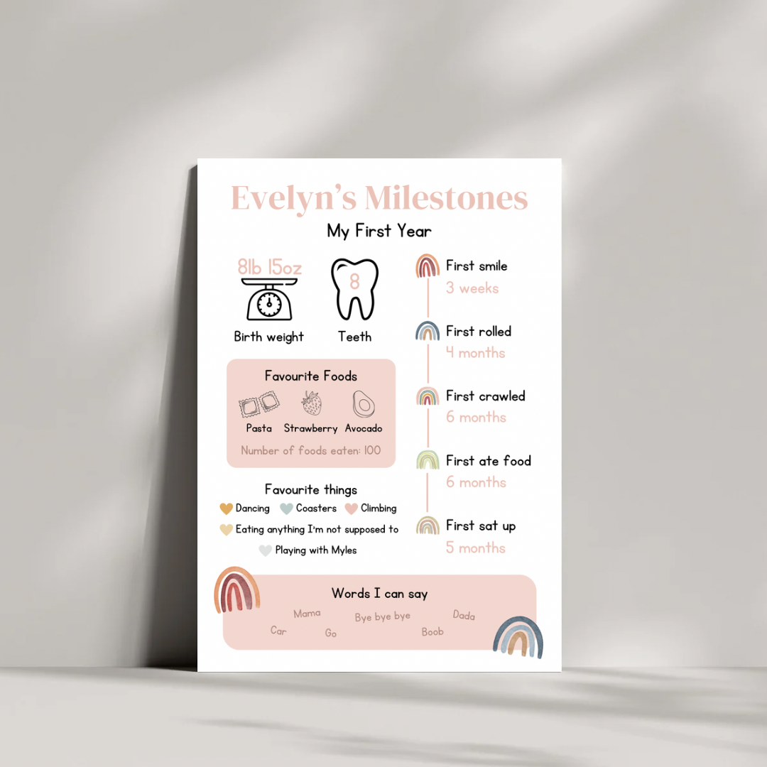 My First Year Milestone Print