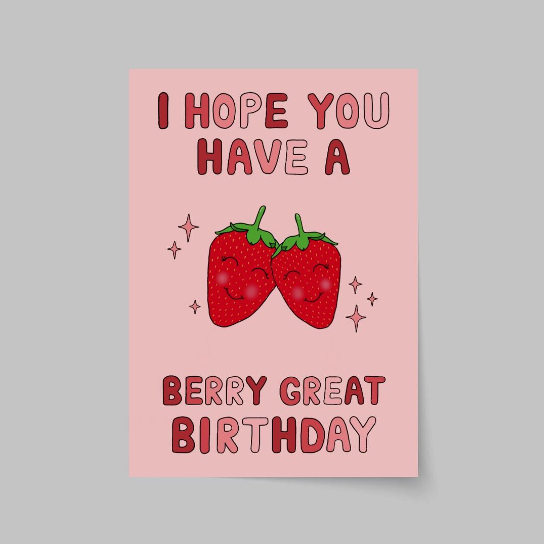 Strawberry Pun Birthday Card