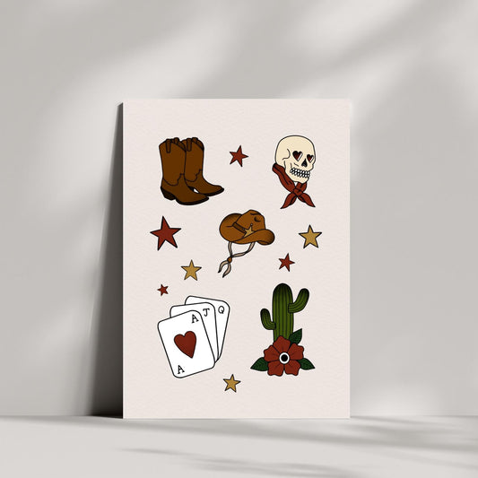 Western Cowboy Flash Print