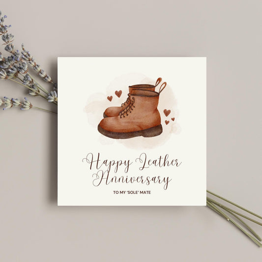 Leather Wedding Anniversary Card