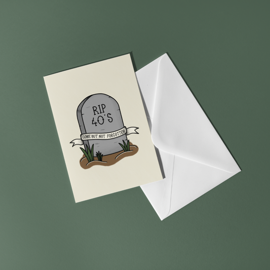 RIP Decade Birthday Card 40s