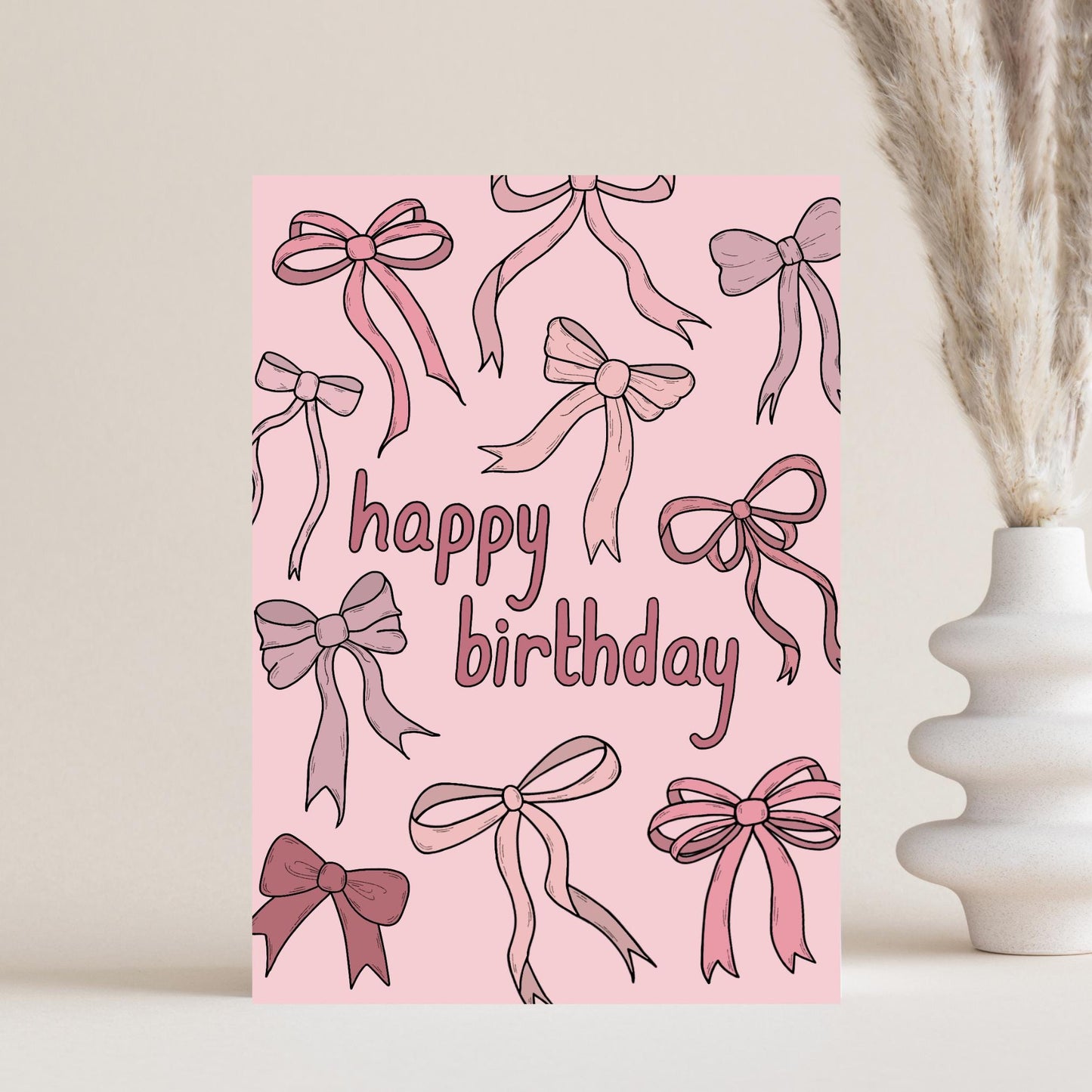 Coquette Bow Birthday Card