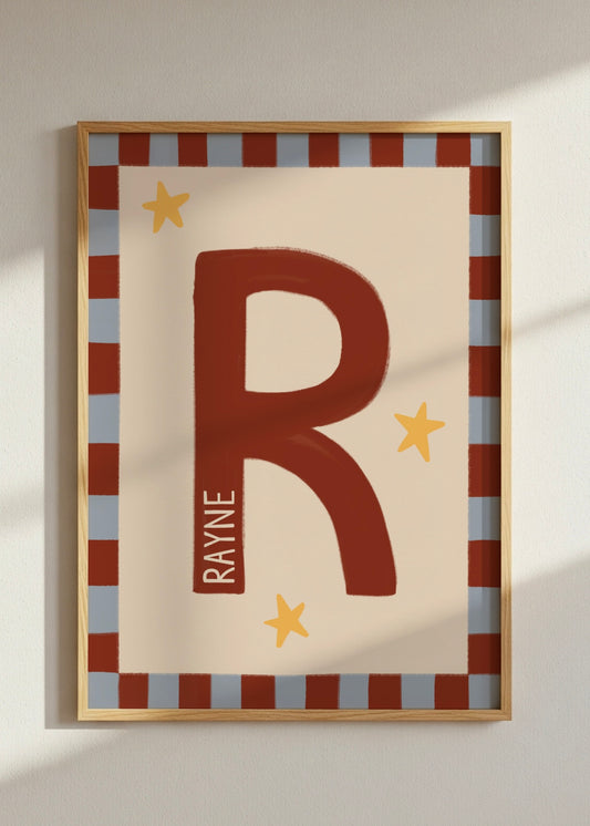 Personalised Kids Name Initial Print