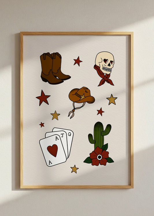 Western Cowboy Flash Print