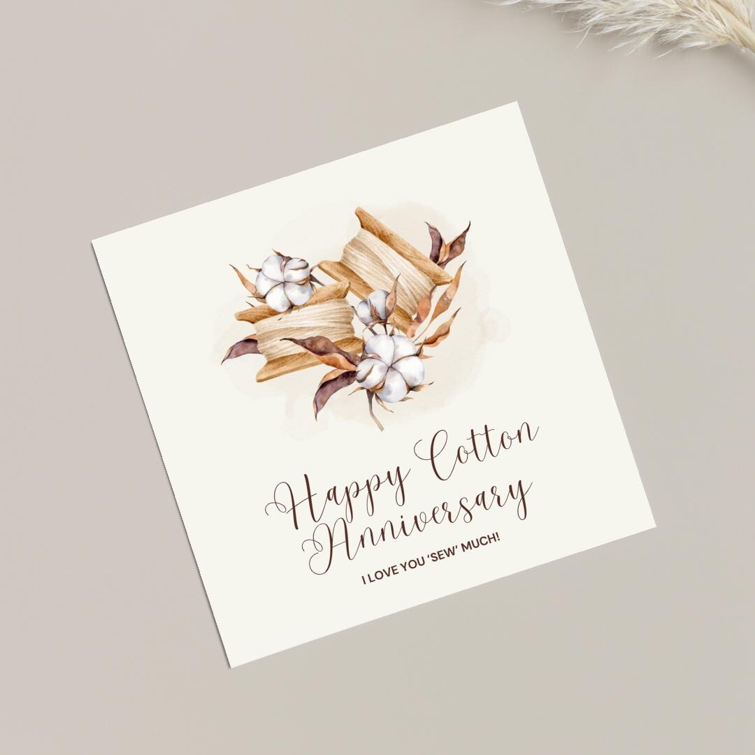 Cotton Wedding Anniversary Card
