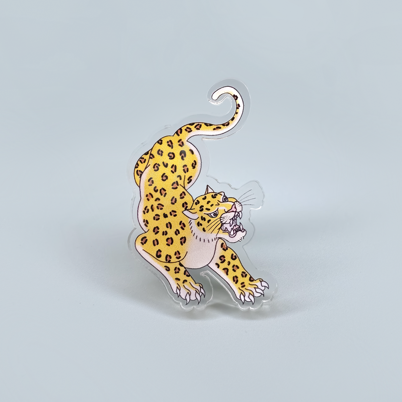 Traditional Leopard Acrylic Pin Badge