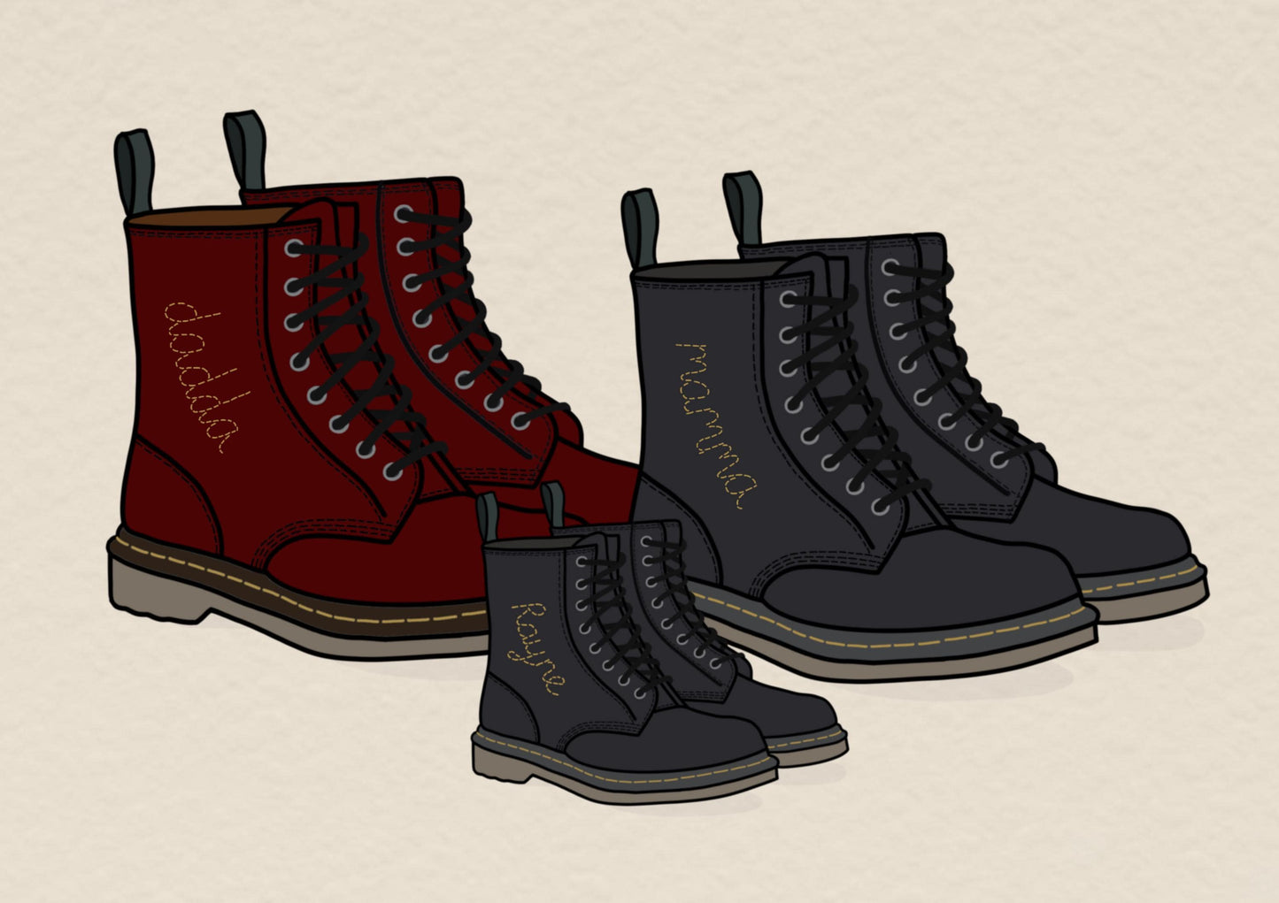 Personalised Dr Martens Inspired Boot Print