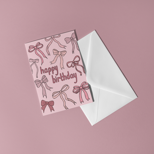 Coquette Bow Birthday Card