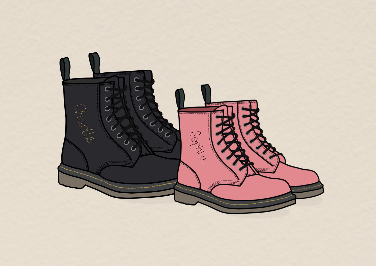 Personalised Dr Martens Inspired Boot Print