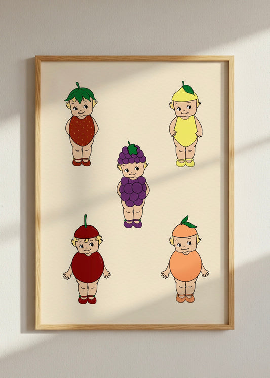 Sonny Kewpie Style Fruit Print