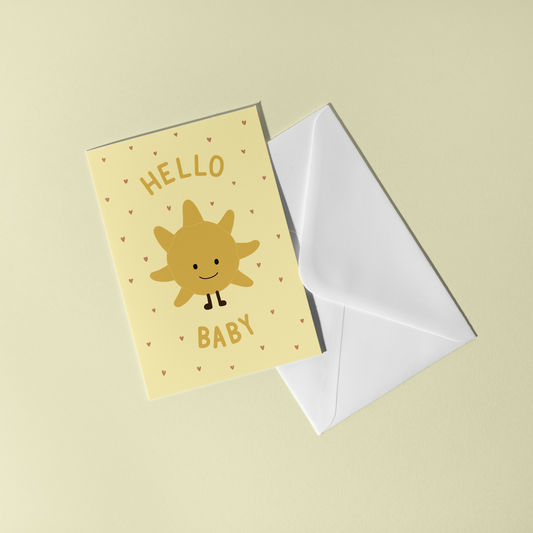 Hello Baby Sunshine Plushie Card