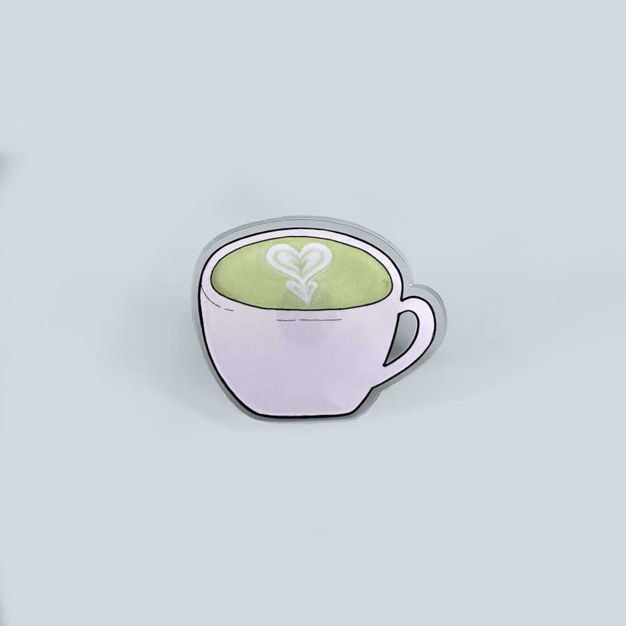 Matcha Acrylic Pin Badge