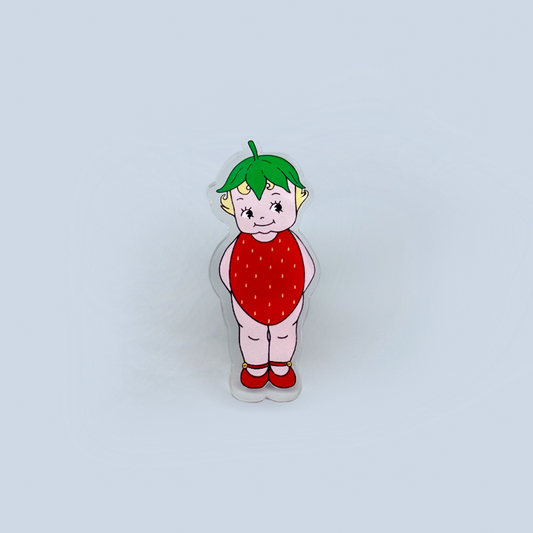 Strawberry Sonny Angel Inspired Acrylic Pin Badge