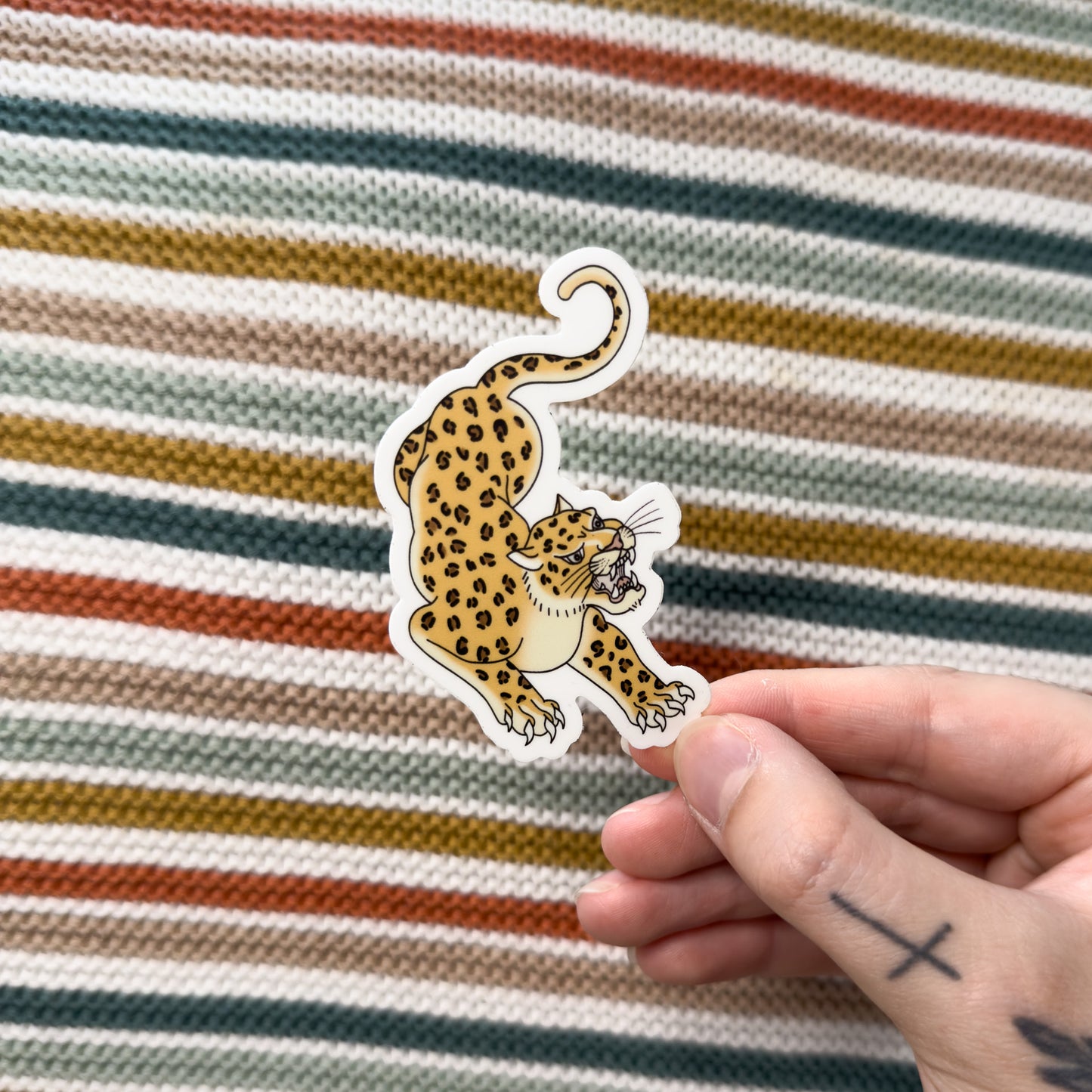 Traditional Leopard Sticker