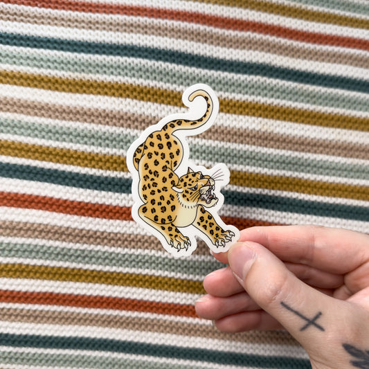 Traditional Leopard Sticker