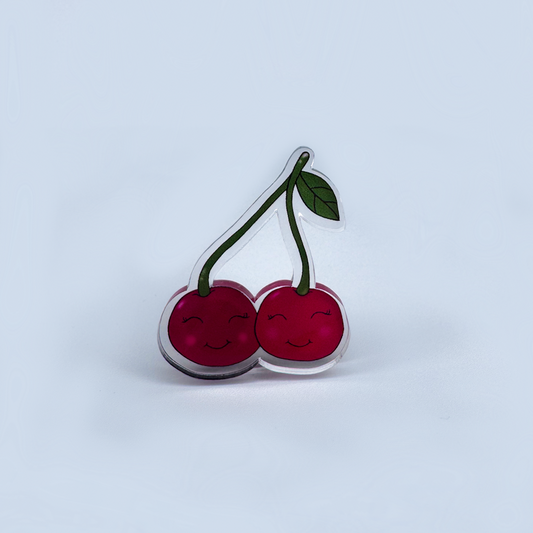 Cherry Acrylic Pin Badge
