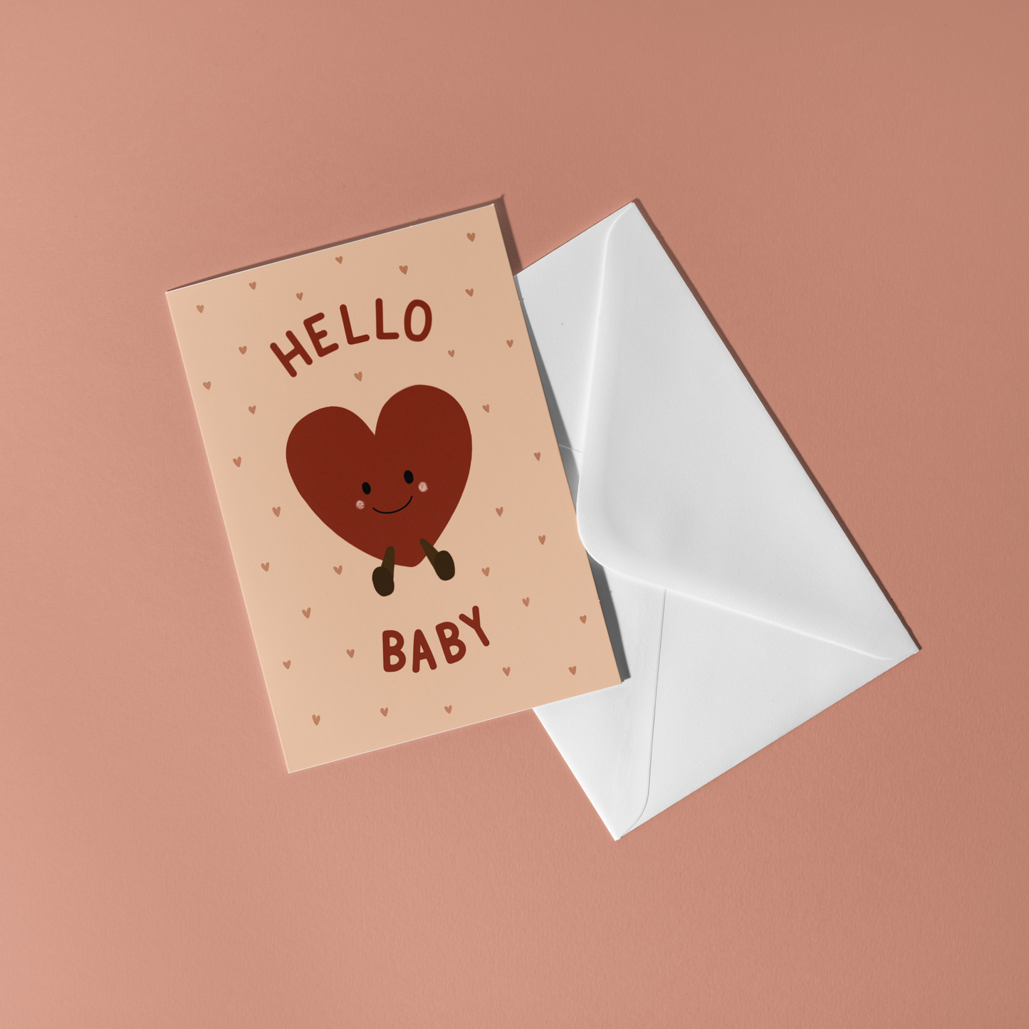 Hello Baby Heart Plushie Card