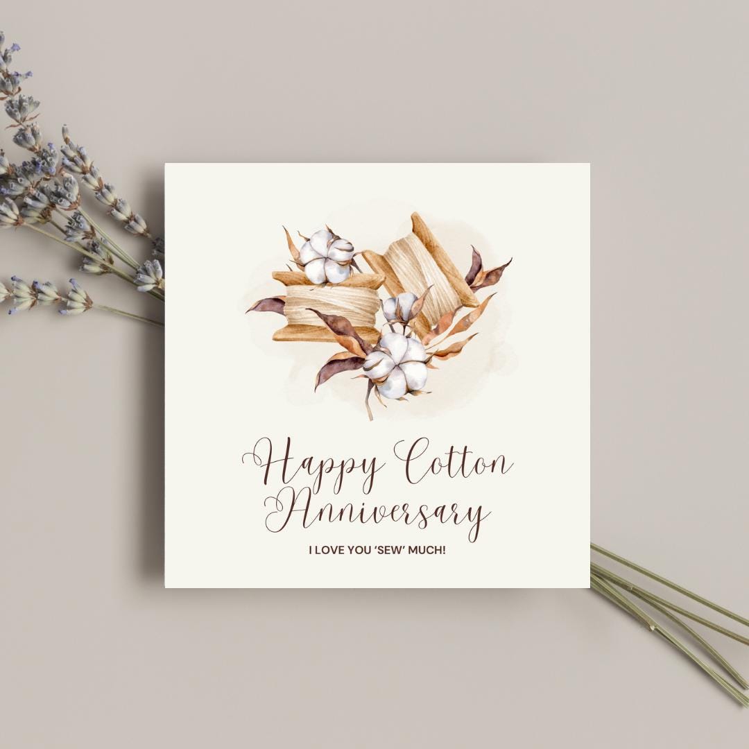 Cotton Wedding Anniversary Card