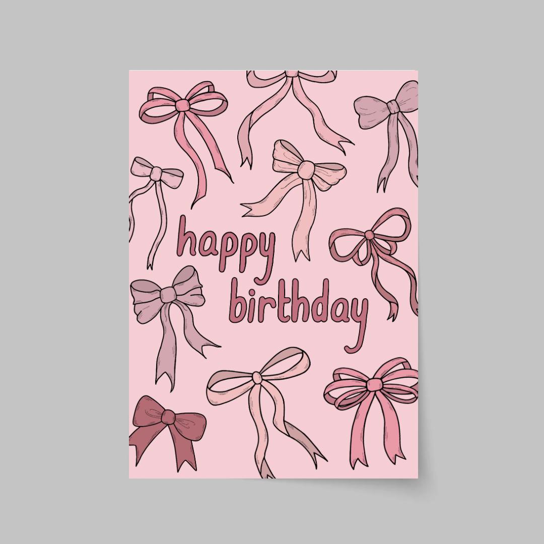 Coquette Bow Birthday Card