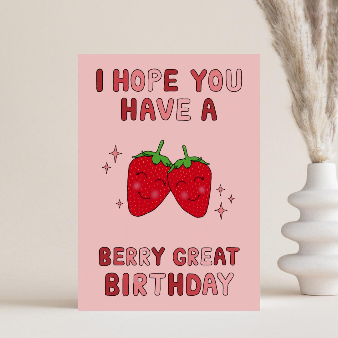 Strawberry Pun Birthday Card